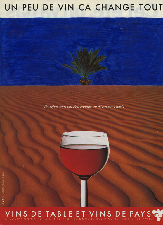 Claude Closky, ‘Untitled (Un peu de vin ça change tout)’, 1992, blue ballpoint pen on printed matter, 30 x 22 cm.